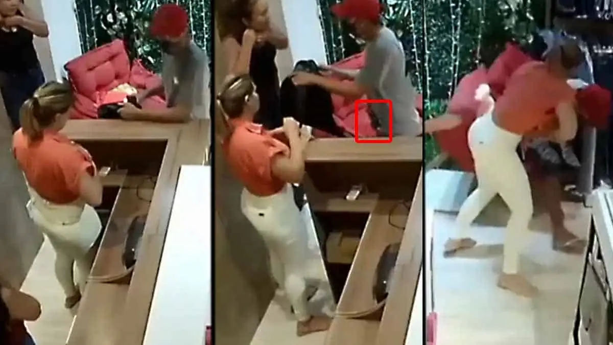 VIDEO: Empleadas frustran asalto a una tienda de ropa