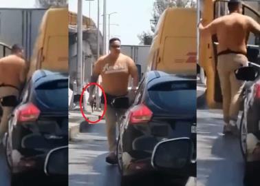 Video. Conductor amenaza con arma a repartidor de DHL