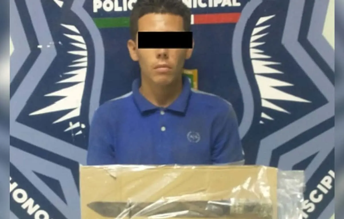 Lo detienen por pasear con machete