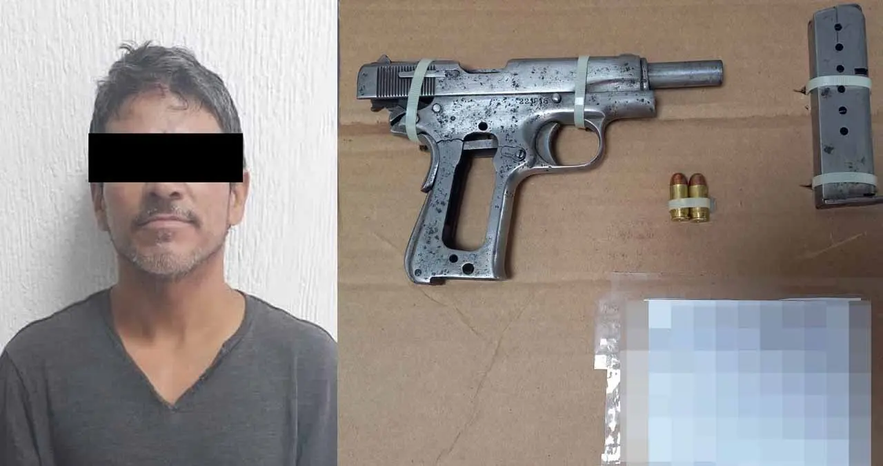 Detienen a tipo armado en Villa Bonita