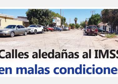 Calles aledañas al IMSS en malas condiciones