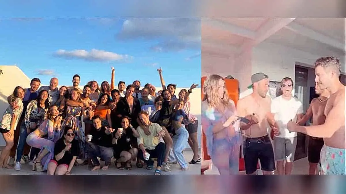 Belinda organiza fiesta con amigos en España