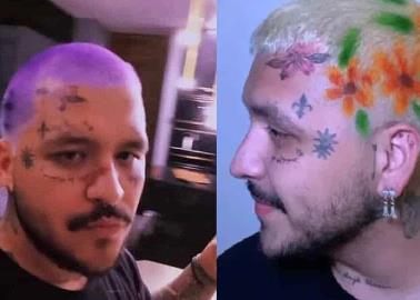 Christian Nodal aparece ahora con el cabello morado
