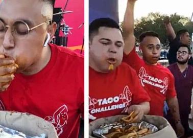 VIDEO: Se come 50 tacos en poco más de 2 minutos y gana $50 mil