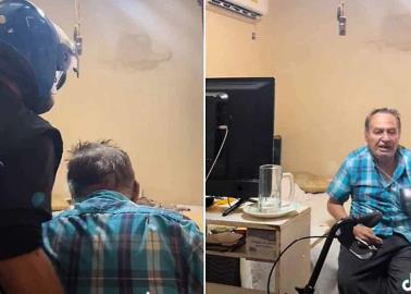 VIDEO. Abuelito pide pizza solo para que le ayuden a moverse