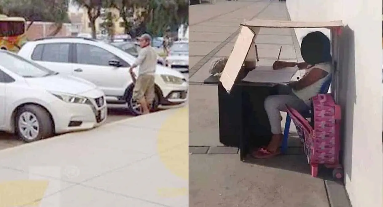 Nada la detiene: estudia debajo de cartones y su papá lava carros