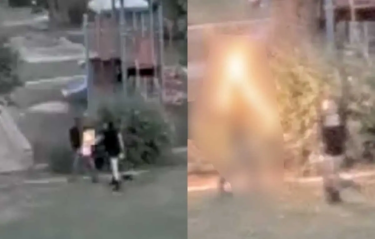 FUERTE VIDEO. Mujer quema vivo a hombre en parque de California