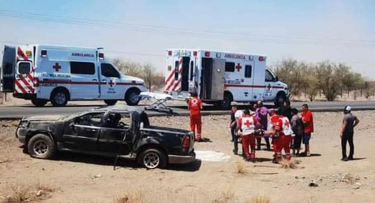 Fuerte choque en Caborca deja dos niños muertos