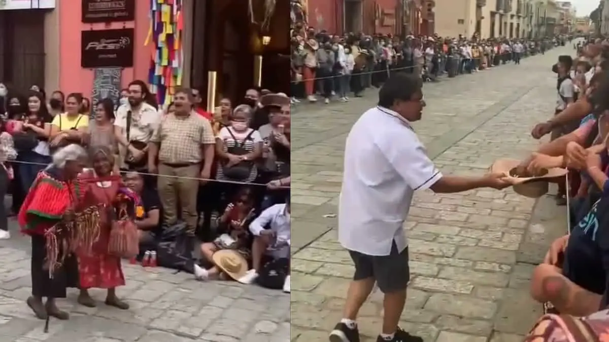 VIDEO. Conmueve gesto de un turista con ancianas durante desfile