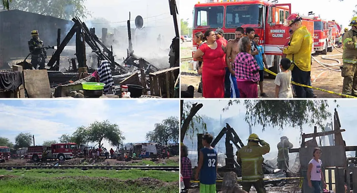 DIF Cajeme asiste a afectados por incendio de El Chorizo
