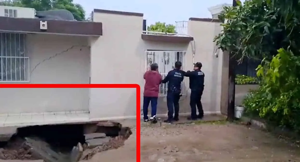 VIDEO. Enorme socavón hunde casa al norte de Hermosillo