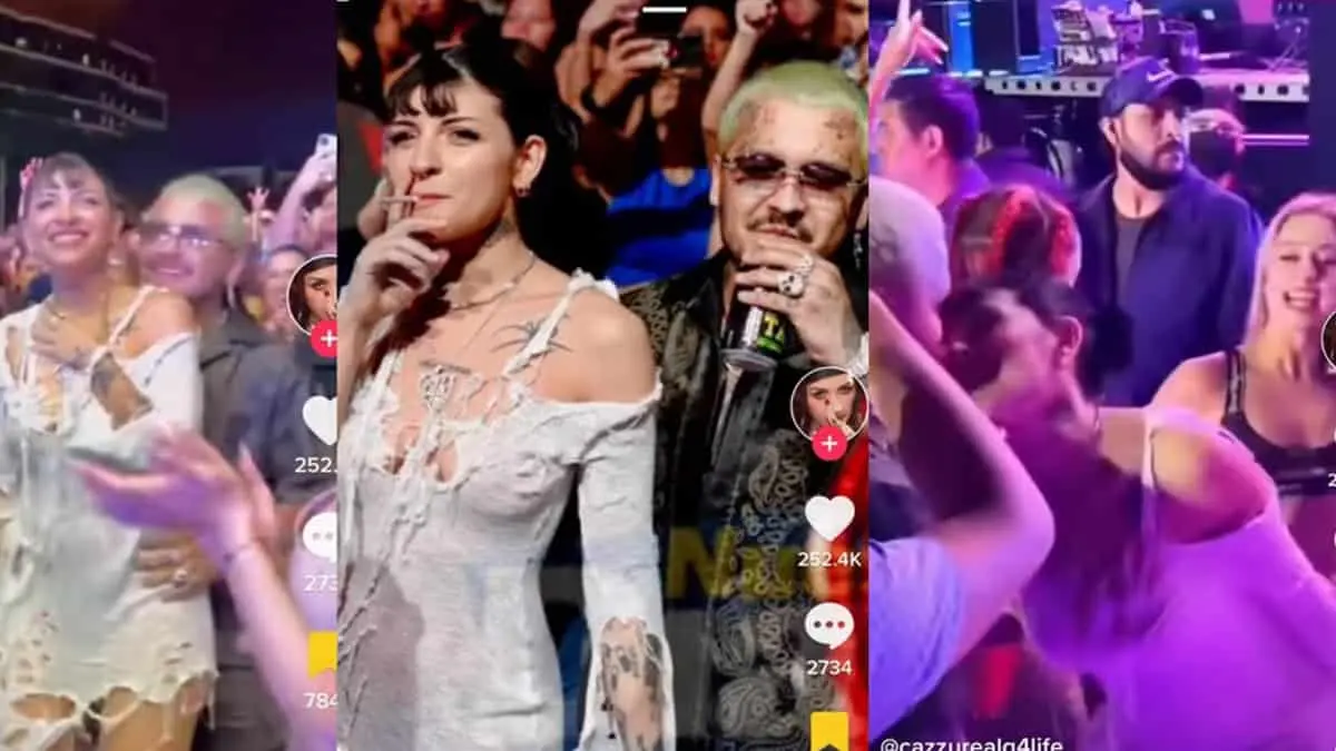 VIDEO. Captan a Nodal y Cazzu muy enamorados en concierto