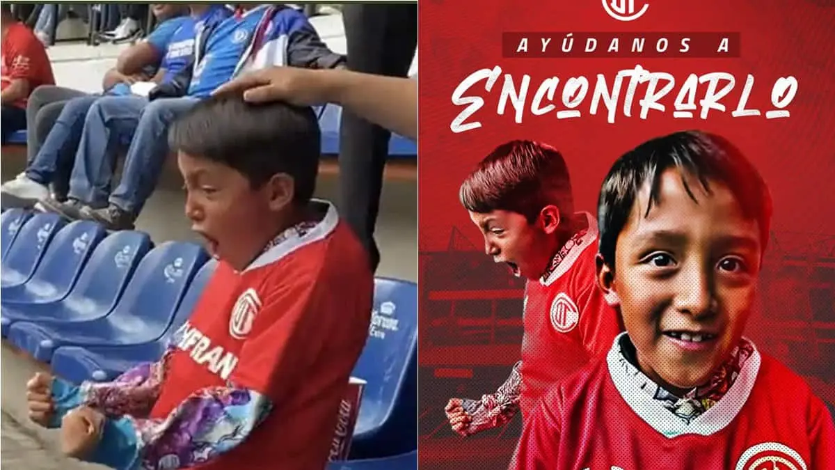 Viral reacción de niño ante triunfo del Toluca; el club lo busca