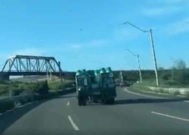 Video. Se le cae tanque de gas a repartidor en Hermosillo