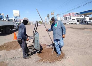 Tapan baches "por mientras"