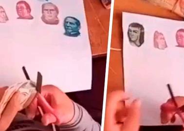 VIDEO. De infarto: niña recorta billetes para ilustrar su tarea