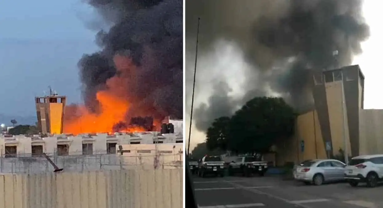 Se registra fuerte incendio en la cárcel de Hermosillo