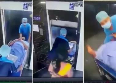 VIDEO. Se desploma elevador de hospital con paciente y enfermero VIDEO. Se desploma elevador de hospital con paciente y enfermero