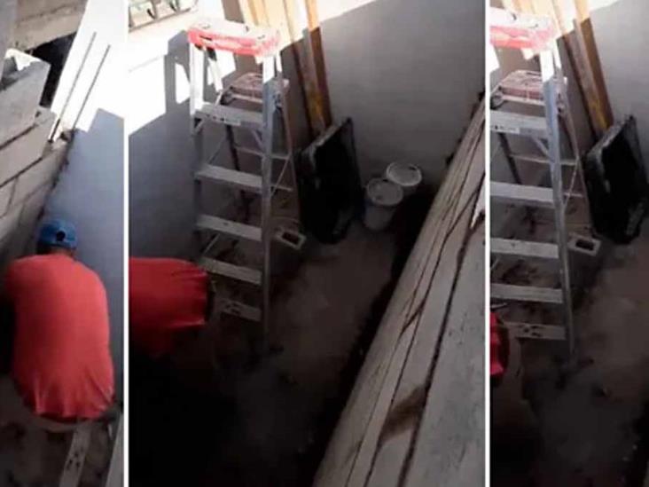 VIDEO. Olvida abrir puerta y queda atrapado en su construcción VIDEO. Olvida abrir puerta y queda atrapado en su construcción