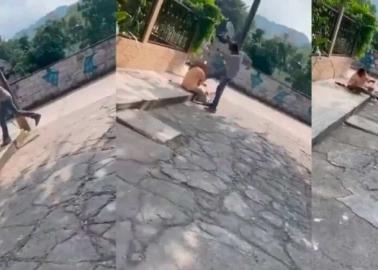 VIDEO. Hijos de exfuncionarios golpean a indigente por reto viral