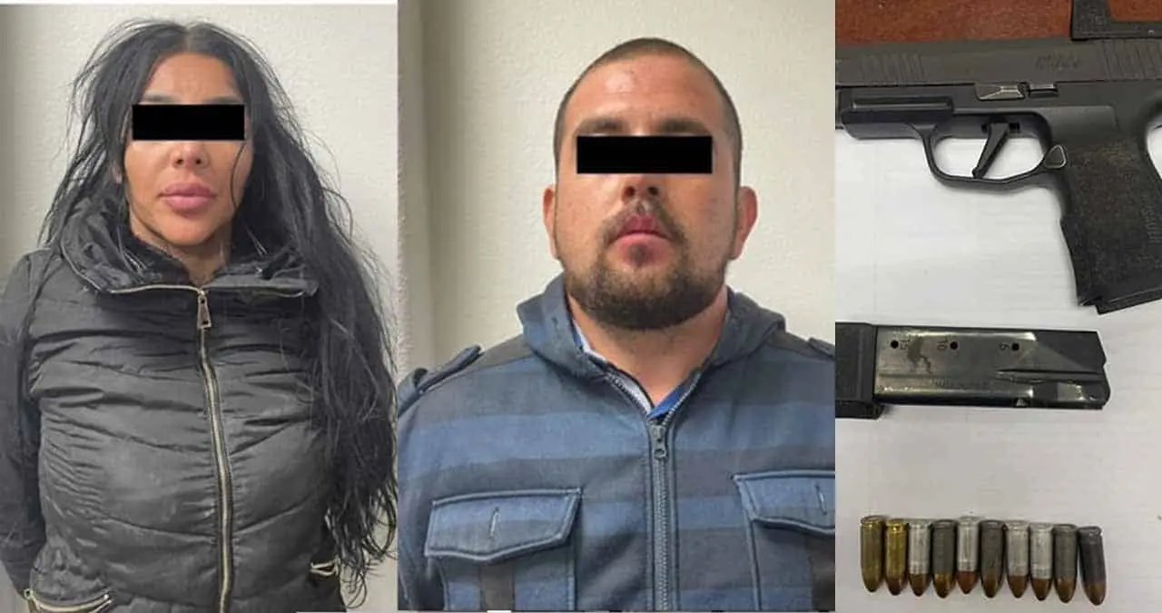 Atrapan a pareja con arma de fuego
