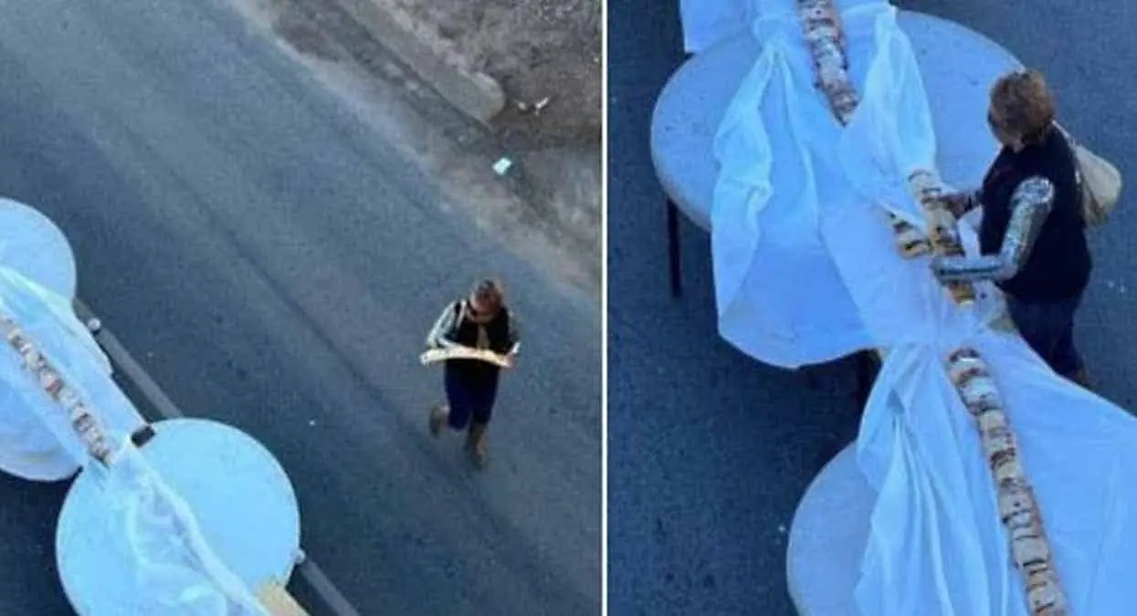 VIDEO. Mujer roba trozo de rosca y casi arruina récord Guinness