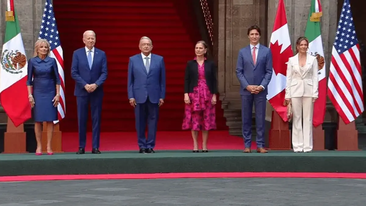 AMLO recibe en Palacio Nacional a Biden y Trudeau para Cumbre