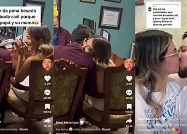 VIDEO. Se apena de besar a su novio en la boda frente a sus papás