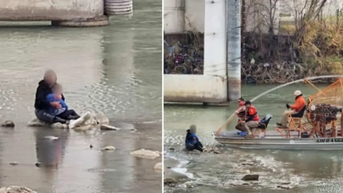 VIDEO. Dramático rescate de madre e hijo en el Río Bravo
