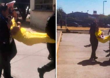 No quería salir de prisión y la sacan cargando