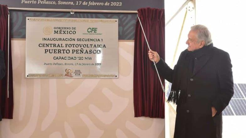 Inauguran AMLO y Durazo Planta Fotovoltaica de Puerto Peñasco