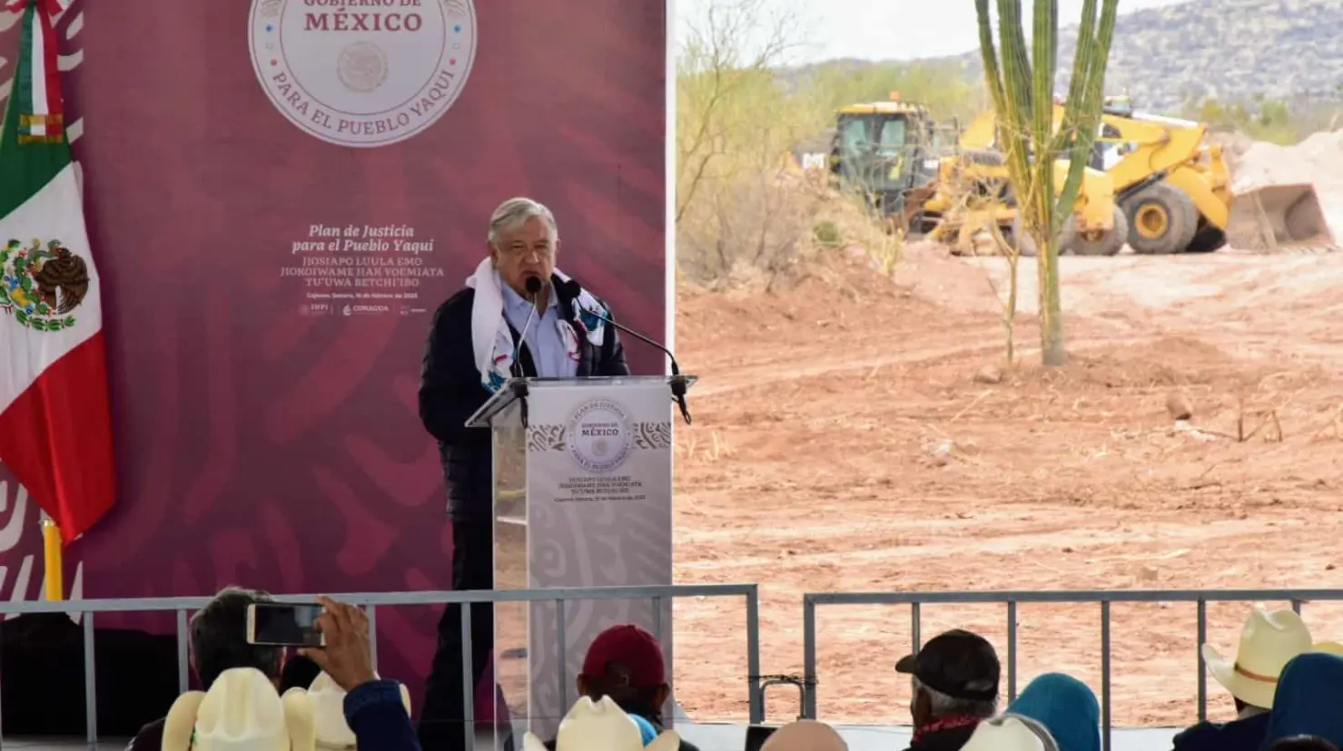Supervisa AMLO obras del Plan de Justicia Yaqui