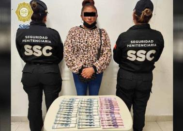 Mujer pretendía introducir 90 mil pesos a reclusorio