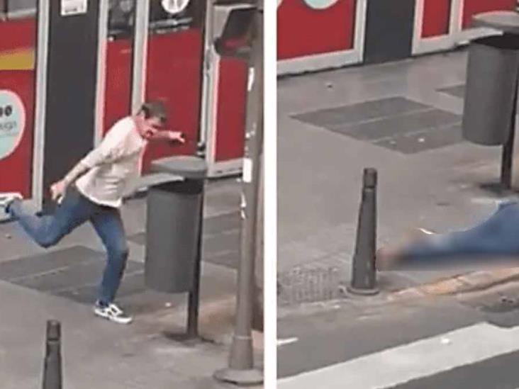 VIDEO. Batalla del siglo: hombre se pelea con un bote de basura y pierde VIDEO. Batalla del siglo: hombre se pelea con un bote de basura y pierde