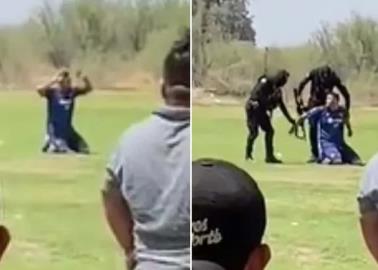 VIDEO | Policía detiene a jugador en pleno partido de futbol