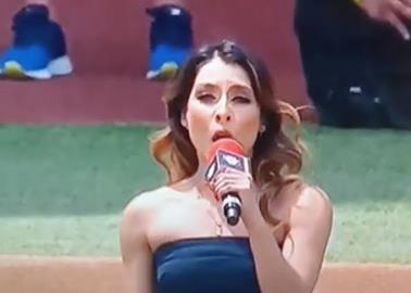 María León se equivoca al cantar el himno, esto podría costarle el error