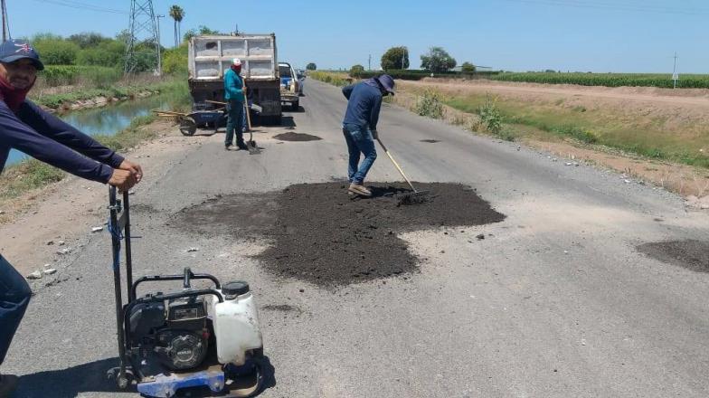 Valle del Yaqui: rehabilitan caminos por donde transitan camiones cargados de granos