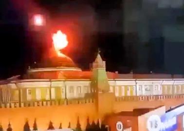 VIDEO | Atacan el Kremlin; un dron explotó en la cúpula