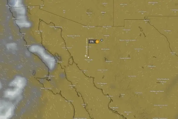 Clima. Nubosidad en Sonora derivado del frente frío. Entérate dónde