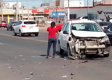 Se registra choque en centro de Obregón