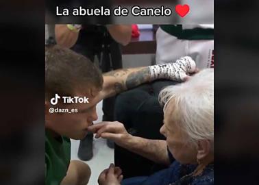 VIDEO | Canelo recibe la bendición de su abuelita tras la pelea