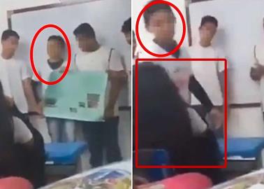 VIDEO | Le clava una pluma en la cara a su compañera de clase