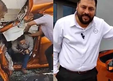 VIDEO | Agencia automotriz aprovecha accidente automovilístico para promover su carro