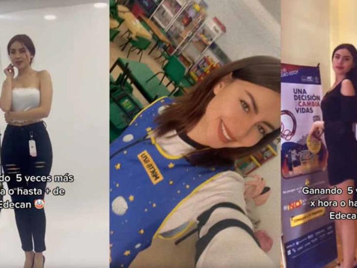 VIDEO | Maestra de kínder renuncia a su profesión y se convierte en edecán porque factura más VIDEO | Maestra de kínder renuncia a su profesión y se convierte en edecán porque factura más
