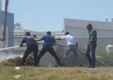 Arrasa fuego con cargamento de pacas de gavilla en Cajeme tras rozar cables de alta tensión