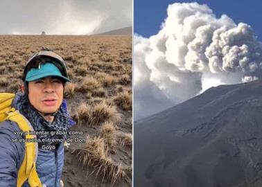 VIDEO ¦ Hombre ignora riesgos del volcán y se sube al Popocátepetl