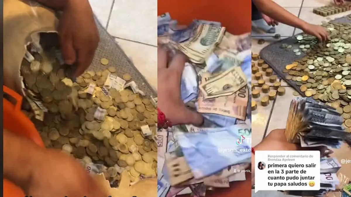 VIDEO | Ahorro impresionante: rompe cochinito tras ahorrar dos años y sorprende la cantidad que juntó