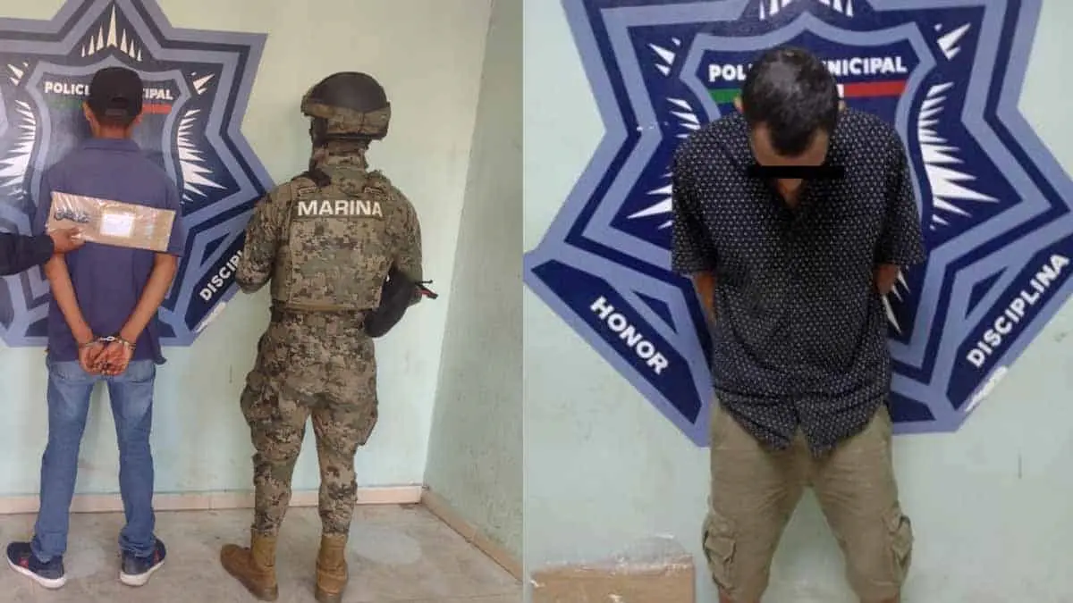 Agarran a dos hombres armados con cuchillos