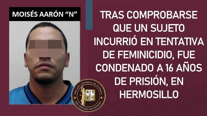 Sentencian en Hermosillo a tipo por tentativa de feminicidio contra su expareja Sentencian en Hermosillo a tipo por tentativa de feminicidio contra su expareja