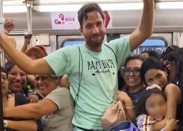 VIDEO | Mujeres acosan a extranjero en el vag&oacute;n exclusivo del Metro